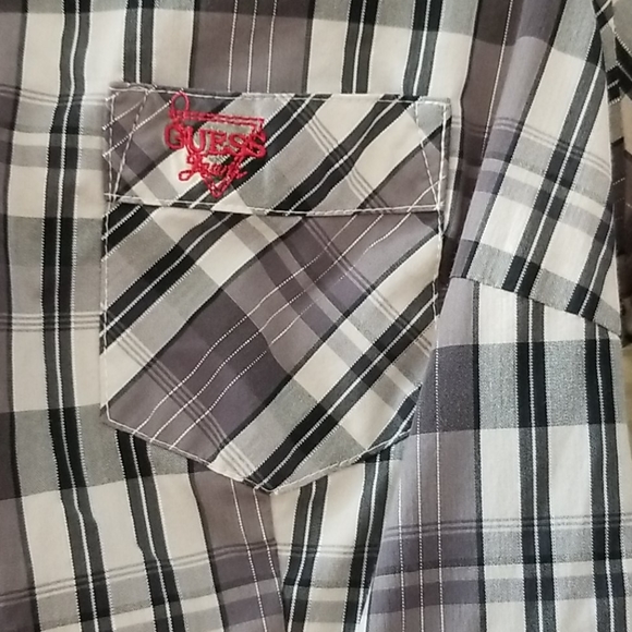Vintage Guess Plaid Stretch Longsleeve - Picture 2 of 5